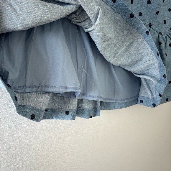 NWT Avec Les Filles Flirty Sky Blue Cotton Dotted Mini Shift Fit n Flare Dress - Picture 6 of 11